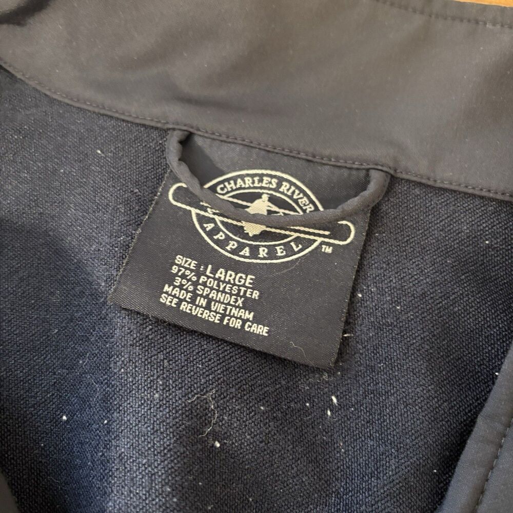 Saints Charles River Soft Shell Jacket Zip up Black Mens Large Black Embroidered - Picture 6 of 6